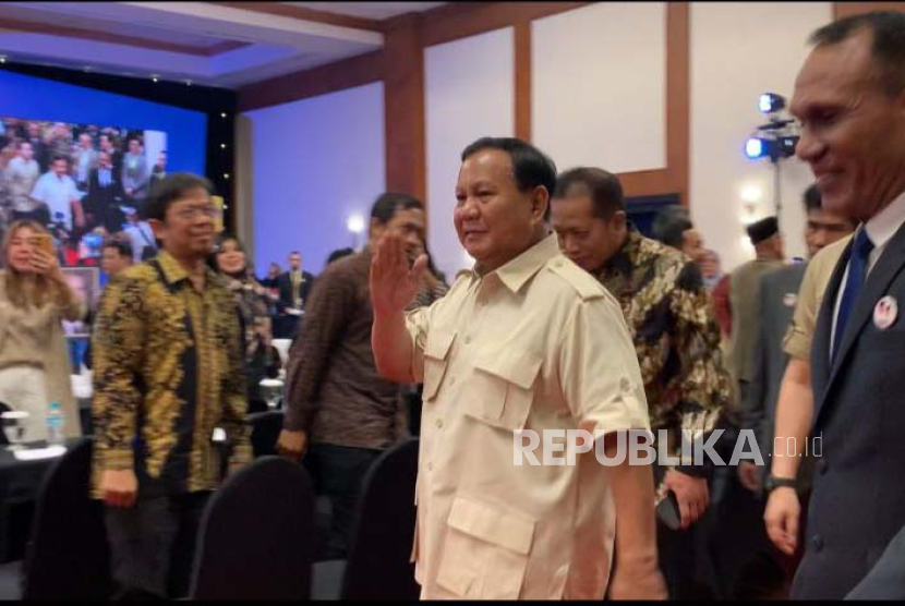 Menhan sekaligus capres Koalisi Indonesia Maju (KIM), Prabowo Subianto.
