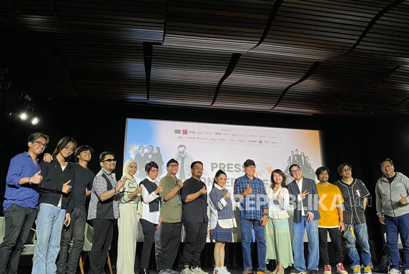 Penyelenggara Jazz Gunung dan beberapa musisi hadir dalam konferensi pers Jazz Gunung Bromo 2024 di IFI Jakarta, Selasa (25/6/2024). 