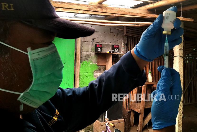Veteriner mengambil vaksin Lumpy Skin Desease (LSD) untuk vaksinasi sapi. Peternak sapi di Kota Serang Banten mengantisipasi masuknya virus Lumpy Skin Disease (LSD) dengan memberikan vitamin dan antibiotik pada hewan serta melakukan pembersihan kandang.