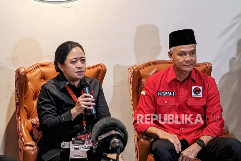 Ketua DPP PDIP, Puan Maharani mengungkap enam dari 10 nama kandidat calon wakil presiden (cawapres) Ganjar Pranowo di Lenteng Agung, Jakarta, Selasa (6/6/2023).