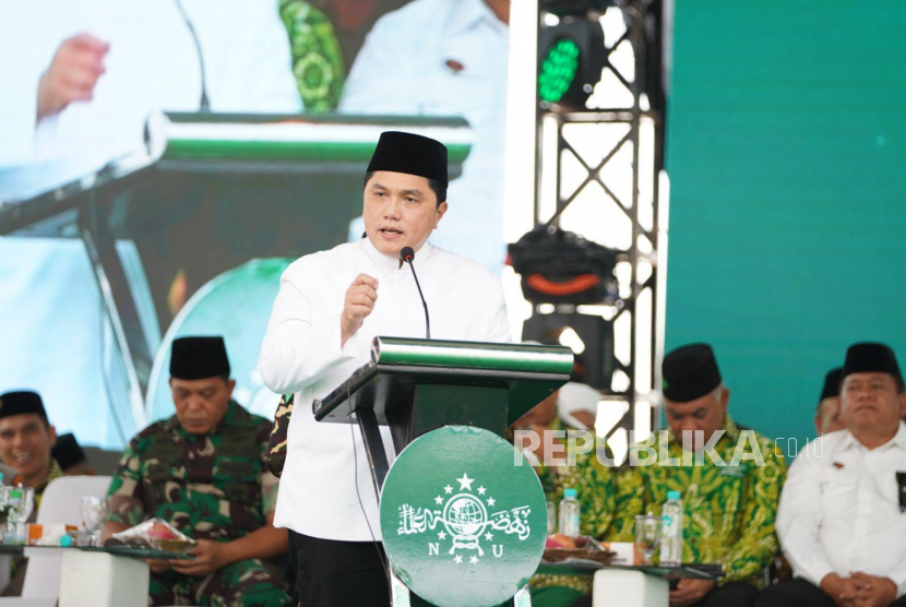 Menteri BUMN Erick Thohir. Elektabilitas Erick Thohir paling tinggi di Jawa Timur sebagai cawapres yang paling diminati.
