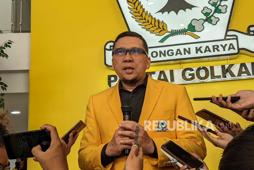 Wakil Ketua Umum Partai Golkar, Ahmad Doli Kurnia Tandjung usai pembukaan rapat kerja nasional (Rakernas) Partai Golkar di Kantor DPP Partai Golkar, Jakarta, Ahad (4/6/2023).