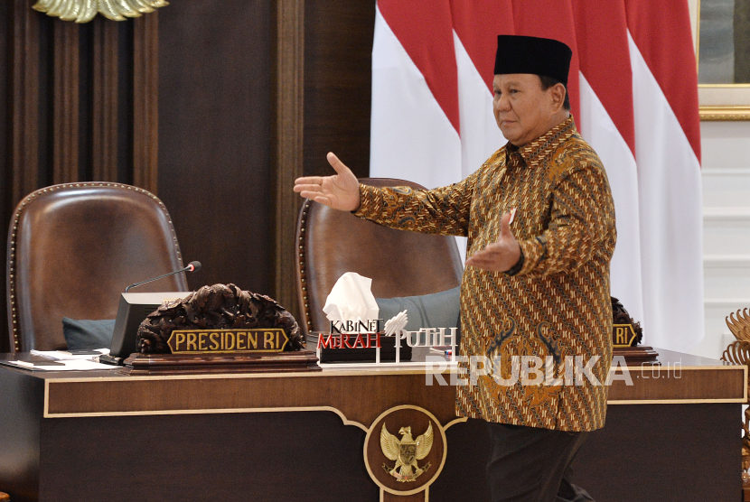 Presiden Prabowo Subianto di Istana Negara, Jakarta Pusat, Rabu (23/10/2024). 