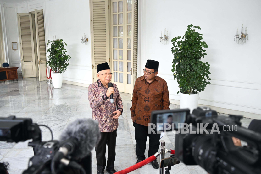 Wakil Presiden RI KH Maruf Amin, didampingi jubir Masduki Baidlowi.