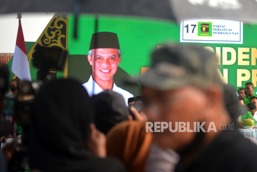 Deklarasi dukungan calon presiden saat Rapimnas PPP di Sleman, Yogyakarta, Rabu (26/4/2023). Sesuai hasil Rapimnas PPP mendukung Calon Presiden dari PDI Perjuangan,  Ganjar Pranowo. Selanjutnya PPP akan menjalin komunikasi politik dengan PDI Perjuangan.