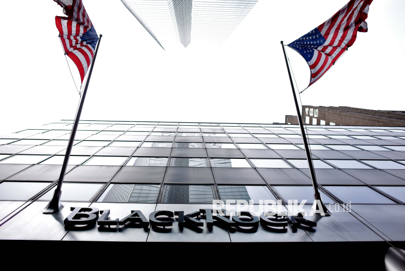 Kantor perusahaan keuangan BlackRock di New York, AS.