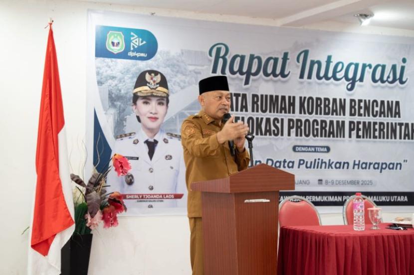 Pemprov Malut gelar rapat integrasi data perumahan korban bencana.