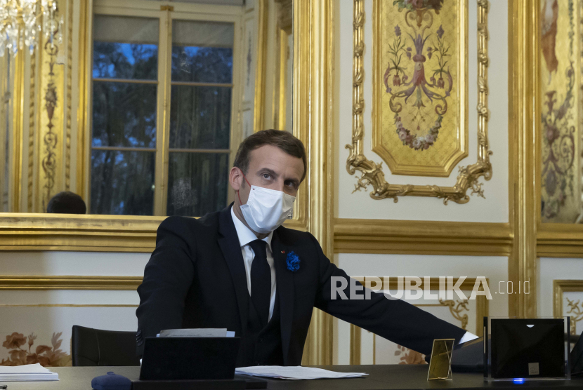  Dinilai Dikte Prinsip Islam, Dewan Islam AS Kecam Macron. Presiden Prancis Emmanuel Macron.