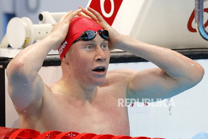 Tom Dean, perenang Inggris Raya yang juara gaya bebas 200 m Olimpiade Tokyo 2020. 