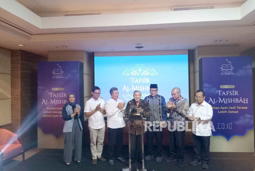 Aplikasi Tafsir Al-Mishbah karya M. Quraish Shihab resmi diluncurkan di Jakarta, Selasa (31/10/2023). 