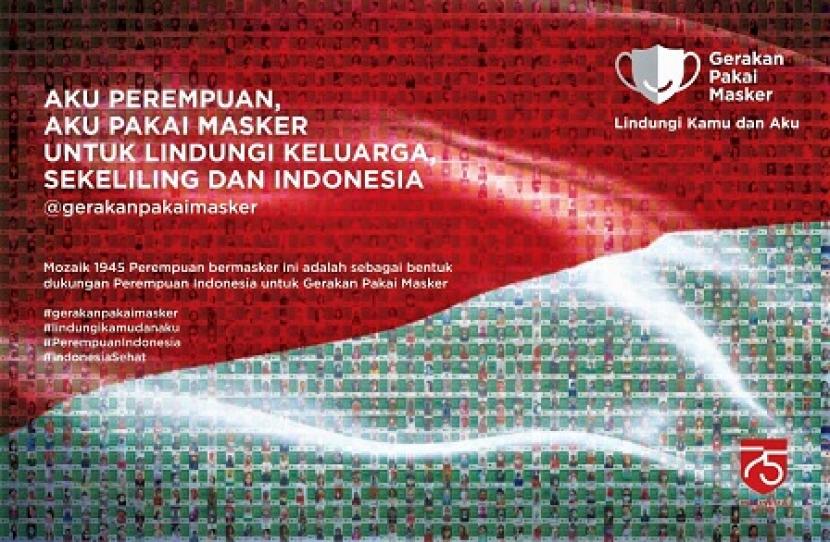 Mozaik Bendera Indonesia yang berisi 1.945 foto-foto perempuan Indonesia dari Sabang sampai Merauke, dari berbagai organisasi Perempuan, Insitusi, Perusahaan Swasta, Akademisi dan juga pribadi.