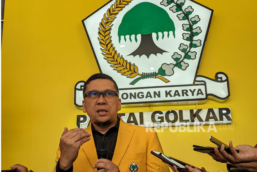 Wakil Ketua Umum Partai Golkar, Ahmad Doli Kurnia Tandjung usai pembukaan rapat kerja nasional (Rakernas) Partai Golkar di Kantor DPP Partai Golkar, Jakarta, Ahad (4/6/2023).