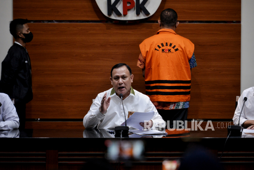 Ketua KPK Komjen (Purn) Firli Bahuri di Gedung Merah Putih KPK, Jakarta Selatan, Senin (3/4/2023).