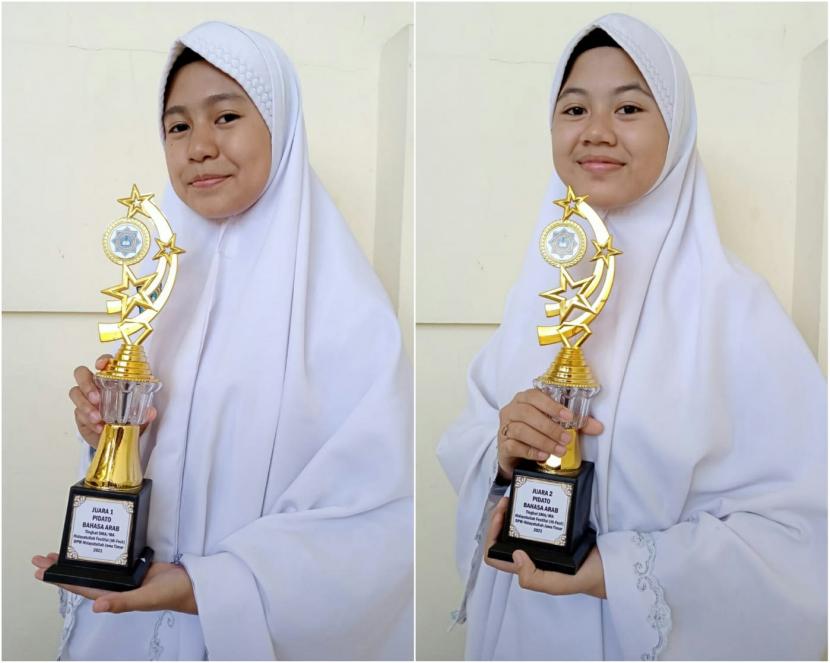 Santri SMA Ar-Rohmah Putri Juara 1 Pidato Bahasa Arab Se-Jawa Timur