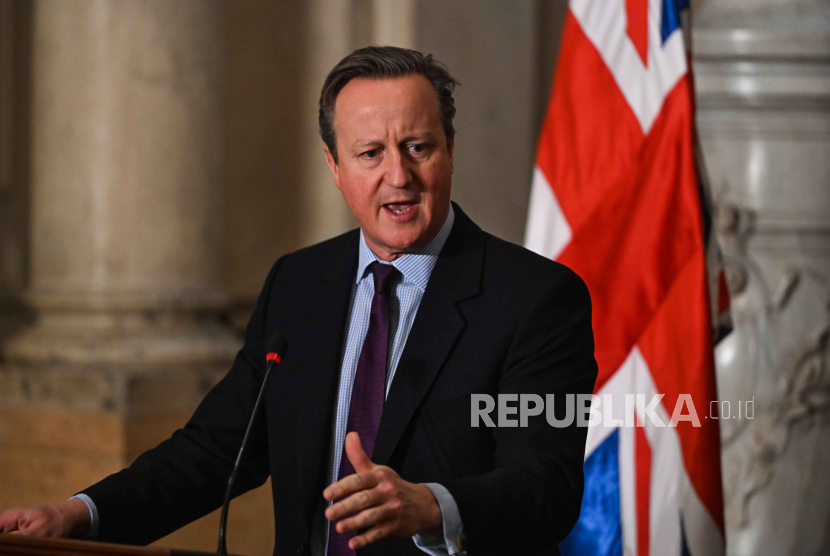  British Secretary of State for Foreign, Commonwealth and Development Affairs David Cameron speaks during a press conference with Egypt