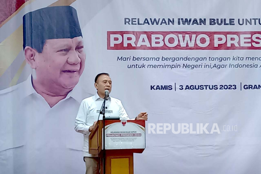 Relawan politisi Mochamad Iriawan yang akrab disapa Iwan Bule mendeklarasikan siap menenangkan Prabowo di Pilpres tahun 2024 di Jabar. 