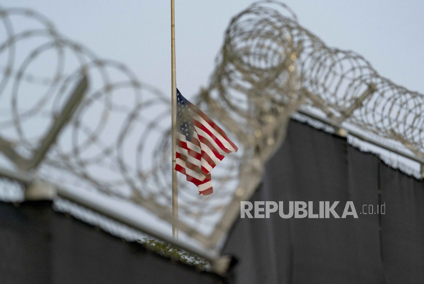 Penjara di Teluk Guantanamo, Kuba. ilustrasi
