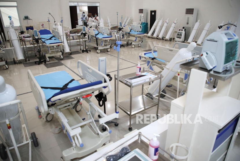 Ruang instalasi gawat darurat di Rumah Sakit Darurat Penanganan COVID-19 Wisma Atlet Kemayoran, Jakarta, Senin (23/3/2020). Presiden Joko Widodo yang telah melakukan peninjauan tempat ini memastikan bahwa rumah sakit darurat ini siap digunakan untuk karantina dan perawatan pasien Covid-19