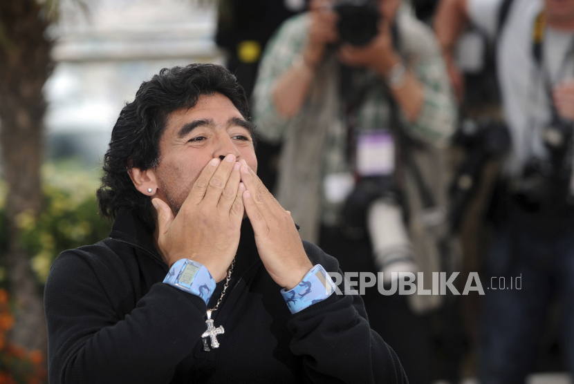 Legenda sepak bola Argentina Diego Maradona.