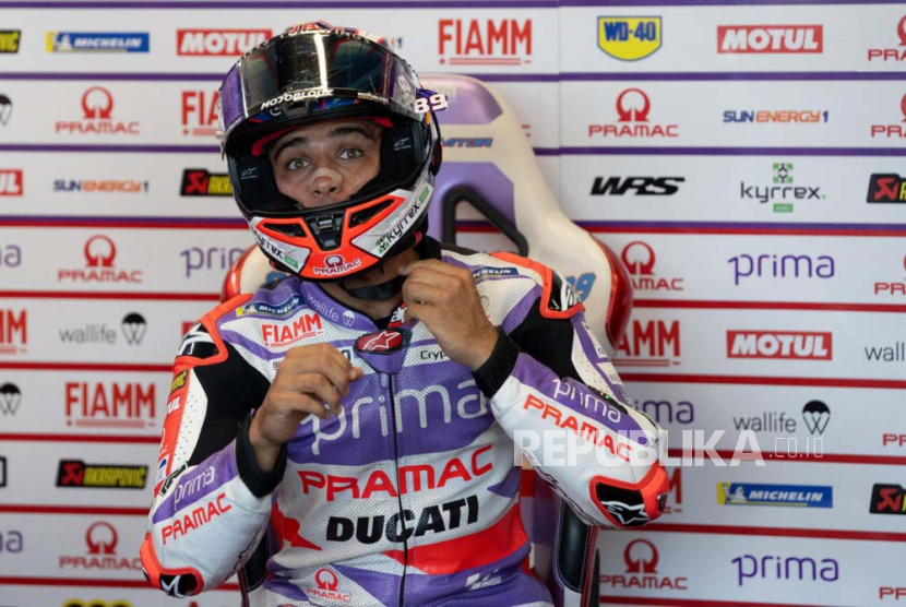 Pembalap Pramac Racing Ducati Jorge Martin memenangkan GP San Marino, di Sirkuit Marco Simoncelli, Misano, Italia, Ahad (10/9/2023) malam WIB.