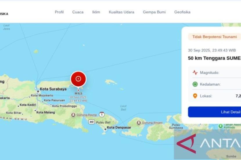 Gempa magnitudo 6,5 guncang Sumenep.