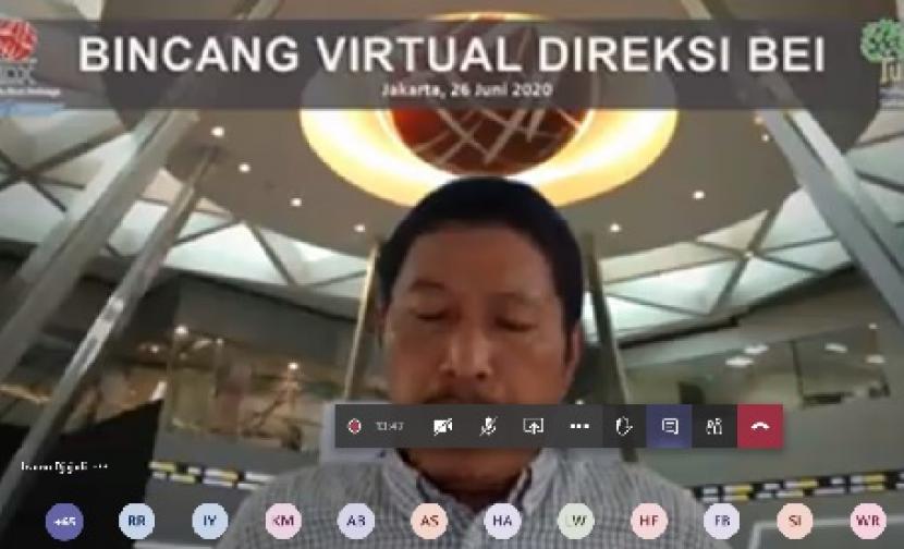 Inarno Djajadi, Dirut BEI di jumpa pers virtual di Jakarta, 26 Juni 2020. (Tangkapan Layar : Vicky Rachman/SWA).