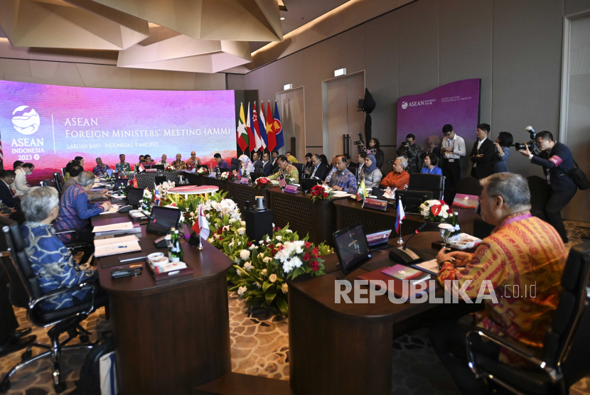 Suasana ASEAN Foreign Minister Meeting (AMM) di Labuan Bajo, Manggarai Barat, NTT, Selasa (9/5/2023). 