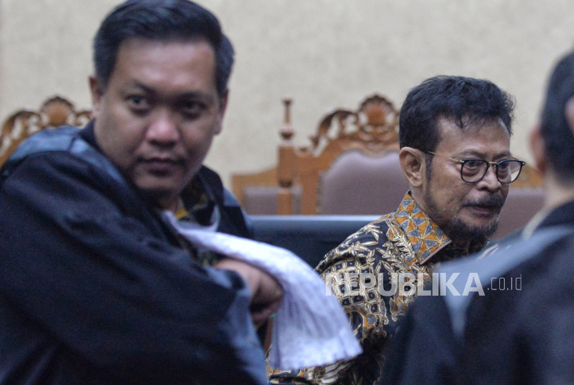 Mantan Menteri Pertanian (Mentan) Syahrul Yasin Limpo (SYL) usai menjalani sidang perdana pembacaan surat dakwaan di Pengadilan Tipikor, Jakarta, Rabu (28/2/2024).