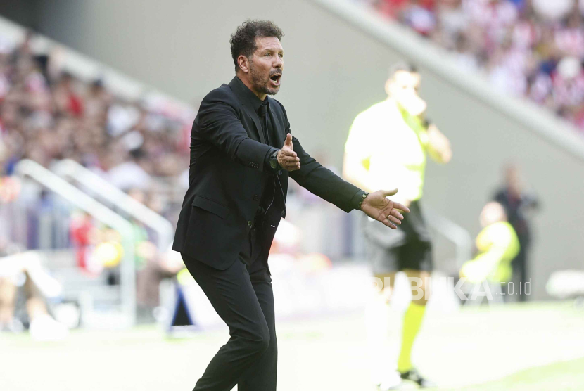 Pelatih Atletico Madrid Diego Simeone.