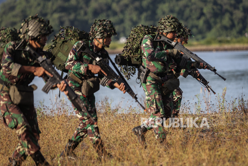 Arhanud TNI AD menggelar latihan menembak senjata berat (Latbakjatrat) Terintegrasi Pussenarhanud Kodiklatad tahun 2022. Ilustrasi.