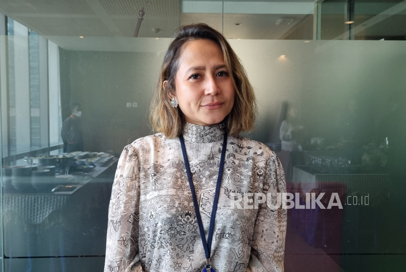 Executive Vice President Corporate Communication and Social Responsibility BCA Hera F. Haryn saat ditemui di Menara BCA, Jakarta Pusat, Senin (15/7/2024).