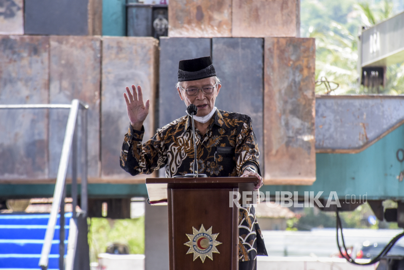 Sesepuh Muhammadiyah yang juga mantan Ketua Umum Pimpinan Pusat Muhammadiyah Ahmad Syafii Maarif.