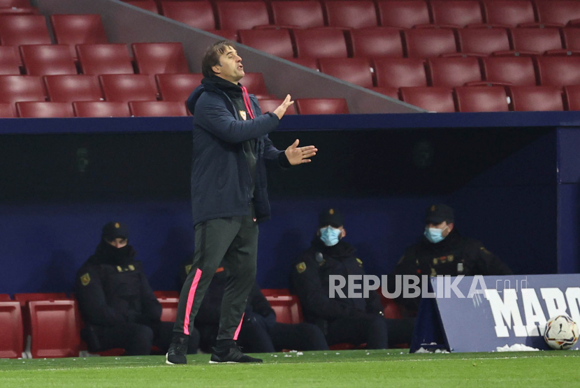 Reaksi pelatih kepala Sevilla FC Julen Lopetegui.