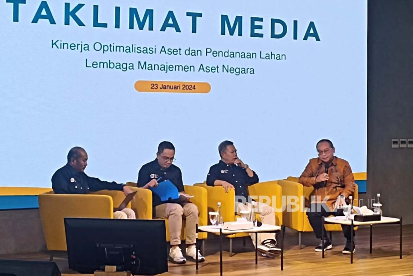 Lembaga Manajemen Aset Negara menggelar Media Briefing di Jakarta, Selasa (23/1/2024).