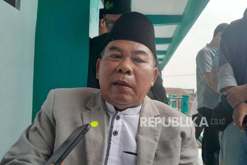 Ketua PCNU Kota Tasikmalaya, KH Ate Mushodiq, seusai menghadiri kegiatan Halaqah NU di Kota Tasikmalaya, Jawa Barat, Rabu (2/8/2023). 