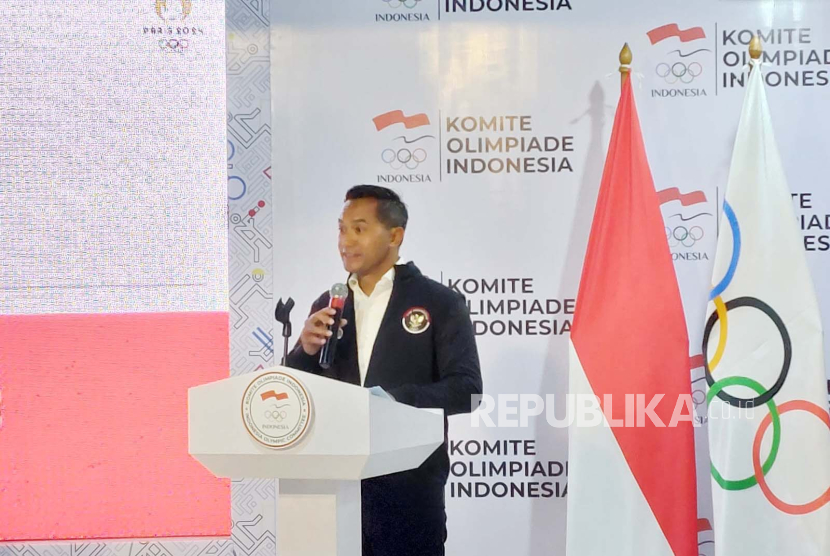 Ketua Umum Akuatik Indonesia, Anindya Novyan Bakrie resmi ditunjuk sebagai Chef de Mission Indonesia (CdM) di Olimpiade Paris 2024, Jumat (5/1/2024).  