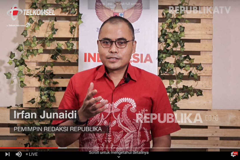 Pemred <em>Republika</em> Ingatkan Jasa Para Ulama Pendiri Ormas . Foto: Tangkapan layar Pemimpin Redaksi Republika Irfan Junaidi 