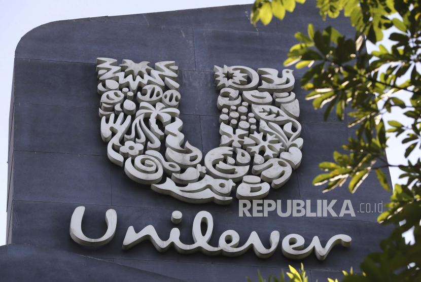 Tampilan logo Unilever.