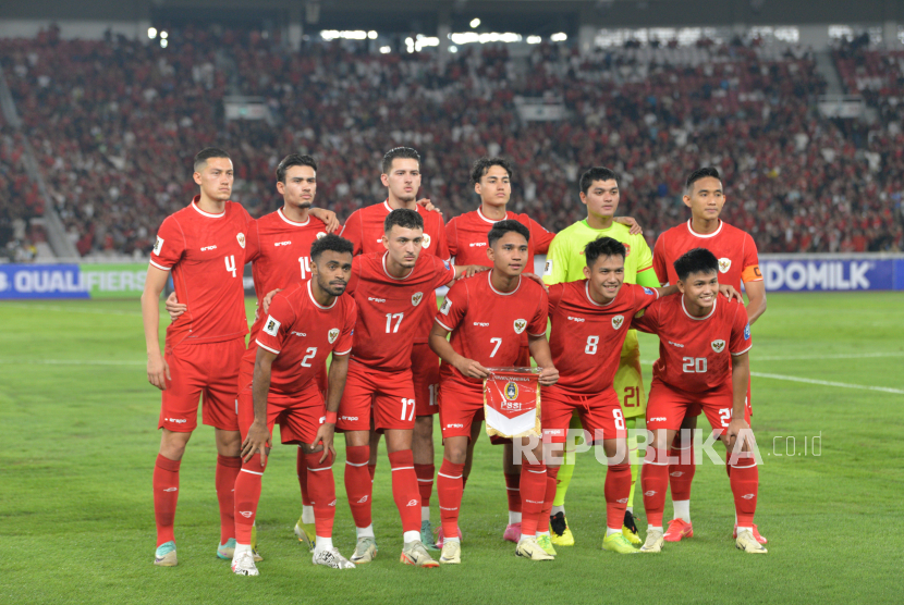 Pemain timnas Indonesia saat pertandingan Kualifikasi Piala Dunia 2026 melawan Vietnam di Stadion Gelora Bung Karno, Senayan, Jakarta, Kamis (21/3/2024).
