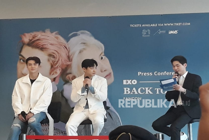 Sehun dan Chanyeol yang tergabung dalam subunit grup EXO-SC pertama kali menggelar konser di Jakarta, itu diungkap mereka dalam konferensi pers di Jakarta, Sabtu (4/2).