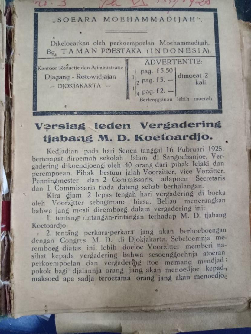 Soeara Moehammadijah dan Pers di Hindia Belanda Era 1920an: Perspektif Belanda - Suara Muhammadiyah