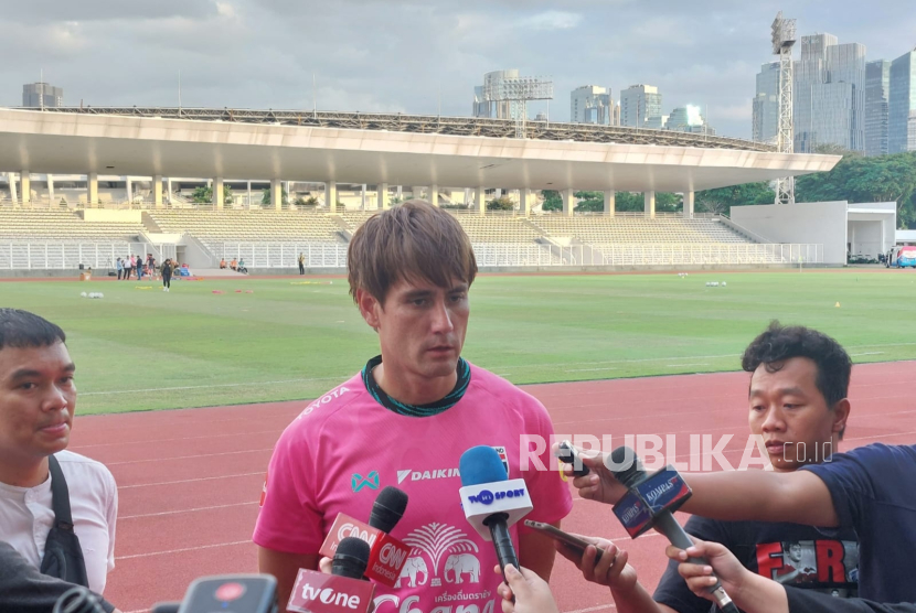 Pelatih timnas Thailand U-20 Yuki Richard Stalph di Stadion Madya, Kamis (25/1/2024). 