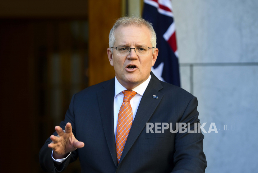  Perdana Menteri Australia Scott Morrison. Morrison menyatakan negara itu tidak akan menerima turis internasional sampai tahun depan. Ilustrasi.