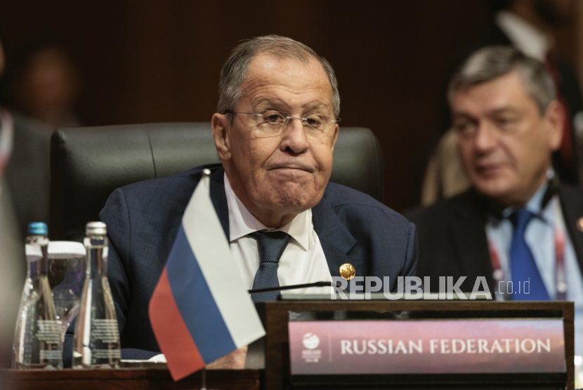 Russian Foreign Minister Sergey Lavrov attends the East Asia Summit at the Association of the Southeast Asian Nations (ASEAN) Summit in Jakarta, Indonesia, Thursday, Sept. 7, 2023. 