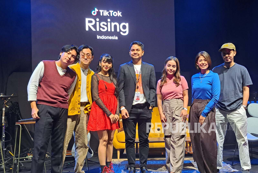Konferensi pers TikTok Rising Indonesia di Creative Culture Ampera, Jakarta, Rabu (27/3/2024).