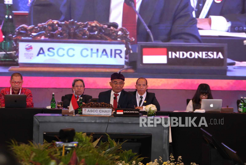 Suasana sidang ASEAN Socio-Cultural Community (ASCC) 2023 pada Senin (8/5/2023) di kawasan Nusa Dua, Provinsi Bali yang dipimpin oleh Menko PMK Muhadjir Effendy.