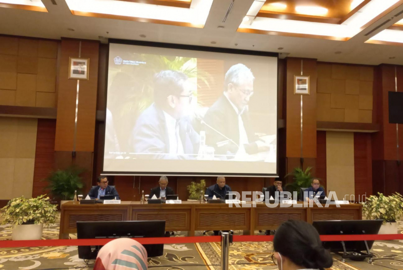 Kementerian Keuangan menggelar konferensi pers mengenai perkembangan kasus Rafael Alun Trisambodo di Jakarta, Rabu (8/3/2023).