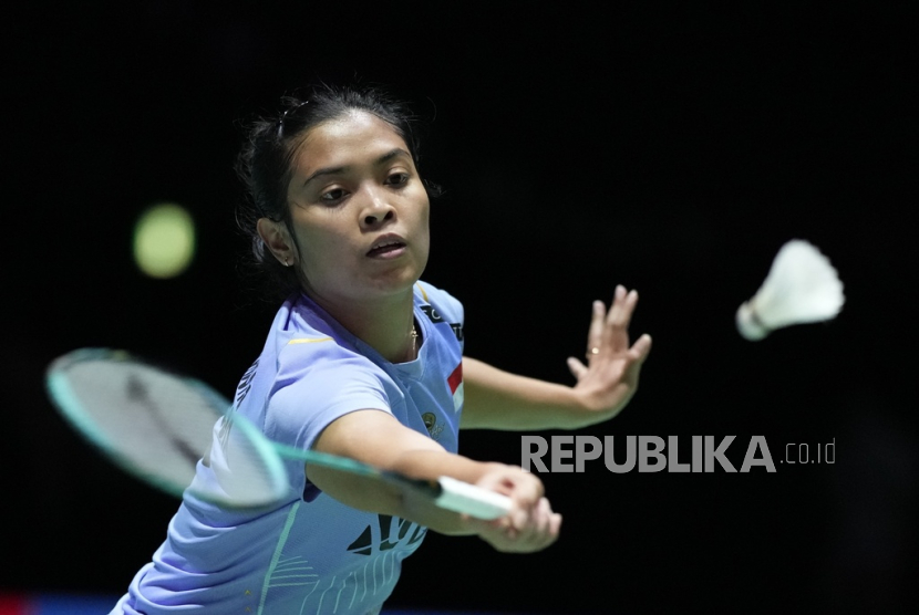 Pebulu tangkis tunggal putri Indonesia, Gregoria Mariska Tunjung. Gregoria dkk akan langsung berjumpa unggulan pertama sekaligus tuan rumah, Cina, di beregu putri Asian Games 2022.