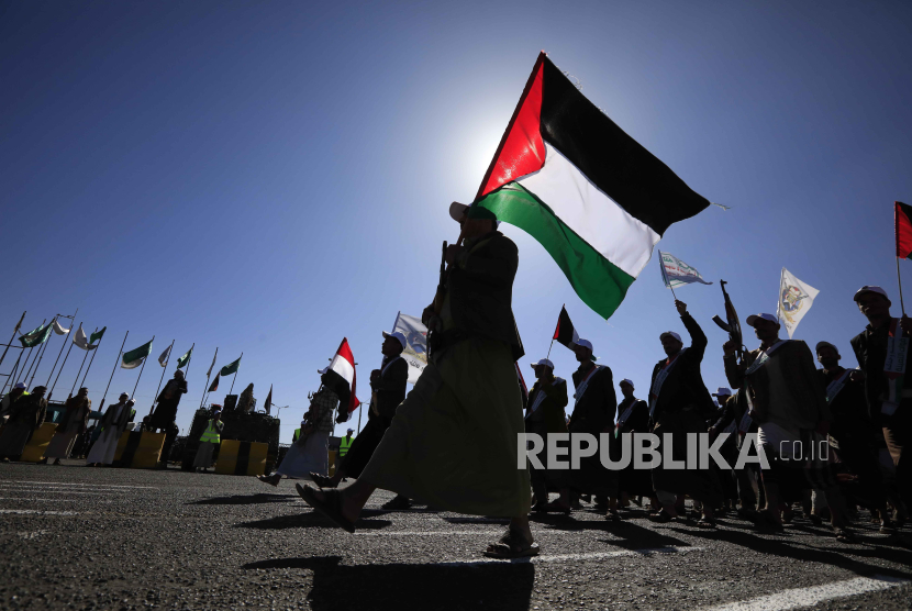 Ilustrasi bendera Palestina.