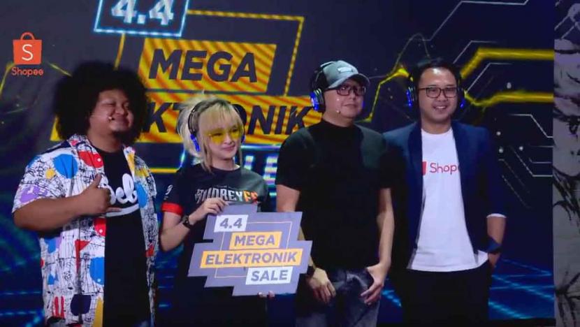 Kampanye Shopee 4.4 Mega Elektronik di Jakarta (18/03/2020).